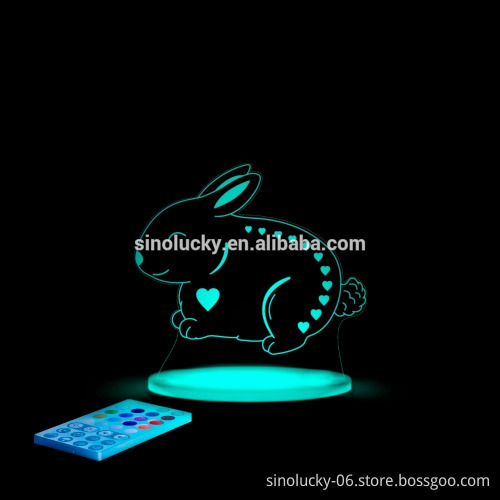 Acrylic material led sensor night light with remote